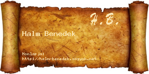 Halm Benedek névjegykártya
