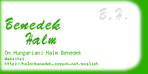 benedek halm business card